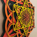 Sacral Cube Mandala Wall Art - Sacred Geometry - Radiant Hearts