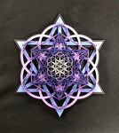 Sacred Cube Mandala Wall Art (Purple, Violet, Black) Sacred Geometry - Radiant Hearts