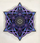 Sacred Cube Mandala Wall Art (Purple, Violet, Black) Sacred Geometry - Radiant Hearts