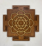 Saraswati Yantra Wall Art (Brown and Gold) - Radiant Hearts