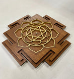 Saraswati Yantra Wall Art (Brown and Gold) - Radiant Hearts