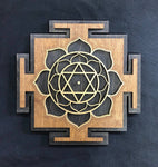 Saraswati Yantra Wall Art (Brown, Black and Gold) - Radiant Hearts