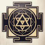 Shiva Yantra Wall Art 17.5" (Natural and Black) - Radiant Hearts