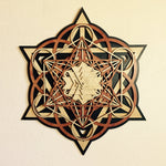 Sri Mandala Wall Art - Sacred Geometry 22.22" (Red, Natural, Black) - Radiant Hearts