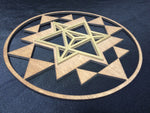 Sri Yantra Merkaba Wall Art - Sacred Geometry 10" (Brown and Gold) - Radiant Hearts