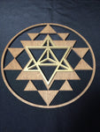 Sri Yantra Merkaba Wall Art - Sacred Geometry 10" (Brown and Gold) - Radiant Hearts