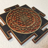 Sri Yantra Wall Art (Black, Red and Gold) - Radiant Hearts