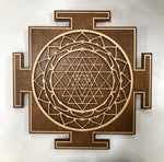 Sri Yantra Wall Art (Brown and Natural) - Radiant Hearts