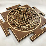 Sri Yantra Wall Art (Brown and Natural) - Radiant Hearts