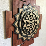 Sri Yantra Wall Art - Multilayered (Natural, Black and Red) - Radiant Hearts