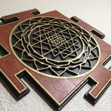 Sri Yantra Wall Art (Red, Black and Gold) - Radiant Hearts