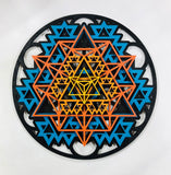 Tetrahedron Fractal Mandala 11.5" - Sacred Geometry - Radiant Hearts