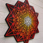 Tetrahedron Grid Source Mandala Wall Art 22.22" Sacred Geometry - Radiant Hearts