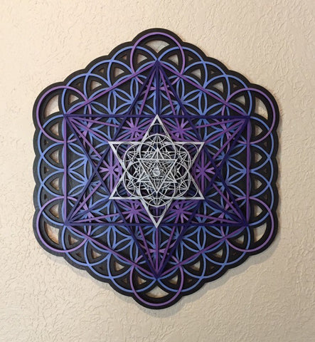 The Om Mandala v2 Wall Art - Sacred Geometry (Purple, Violet, Silver) - Radiant Hearts