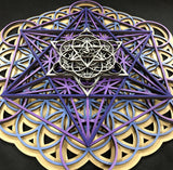 The Om Mandala v2 Wall Art - Sacred Geometry (Purple, Violet, Silver) - Radiant Hearts